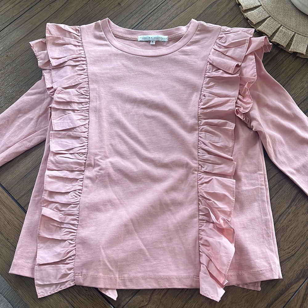 Pretty pink ruffled shirt!